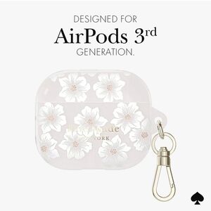 Kate Spade White Floral AirPods Case with Keychain 3rd Generation